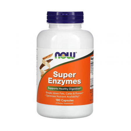 Now Foods - Super Enzymes (Enzime Digestive cu Spectru Larg), Now Foods, 180 capsule