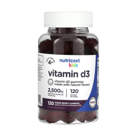 Nutricost - Vitamin D3, Kids, 2500 IU, Nutricost, 120 jeleuri