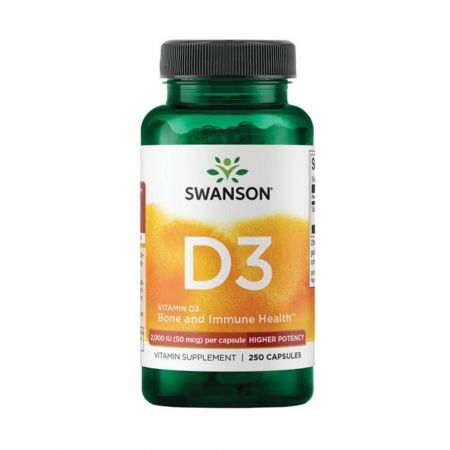 Vitamina D-3 2000 IU, Swanson, 250 capsule SW1210