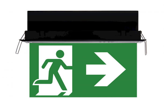 Lampa iluminat evacuare directional, neagra, aparenta, 1 ora, 1.5W, nementinut, test manual, IP20,  Intelight 90680 [3]