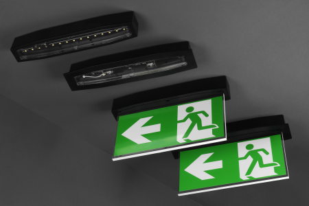 de siguranta - Lampa antipanica, aparenta, 2h, 3W, nepermanent, test automat, IP54, lentile spatii largi, Intelight 93974