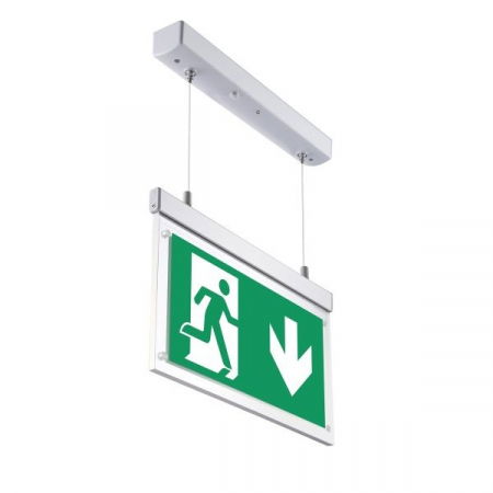 evacuare - Lampa emergenta EXIT, suspendata, cu 2 fete vizibile, 3 ore, 3W, IP20, Optonica 7204