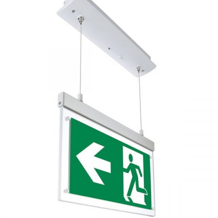 evacuare - Lampa emergenta EXIT, suspendata, cu 2 fete vizibile PVC, 3 ore, 3W, IP20, Optonica 7205