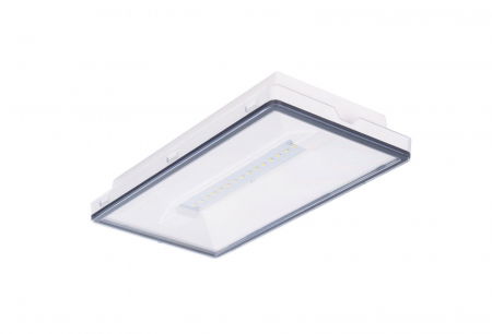 evacuare - Lampa exit, aparenta, 1ora, 9W, permanent, test manual, IP65, lentile spatii deschise inalte, Intelight 87798