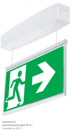 evacuare - Lampa exit IP54, aparenta suspendata, 3h, 5W, permanent, test automat, Intelight 94608