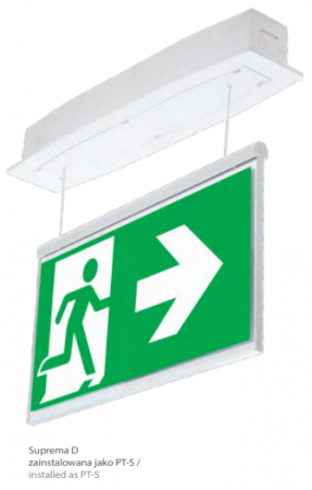 evacuare - Lampa exit IP54, incastrata suspendata, 3h, 5W, permanent, test automat, Intelight 94658