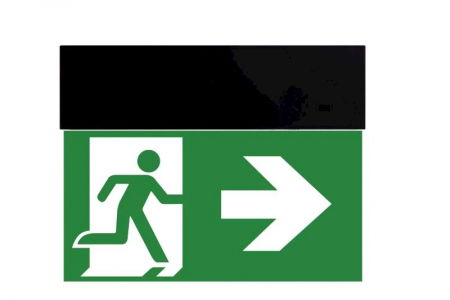 evacuare - Lampa iluminat evacuare directional, neagra, aparenta, 1 ora, 2.5W, mentinut, test automat, IP20,  Intelight 90081
