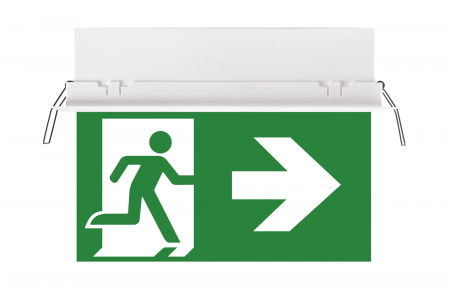 Lampa iluminat evacuare directional pentru centrala de baterii, alba, aparenta, 1.5W, test prin centrala de baterii, IP20,  Intelight 90580 [2]