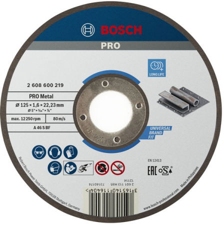 Discuri debitare și polizare - BOSCH PRO METAL CUT, Disc de tăiere drept pentru metal