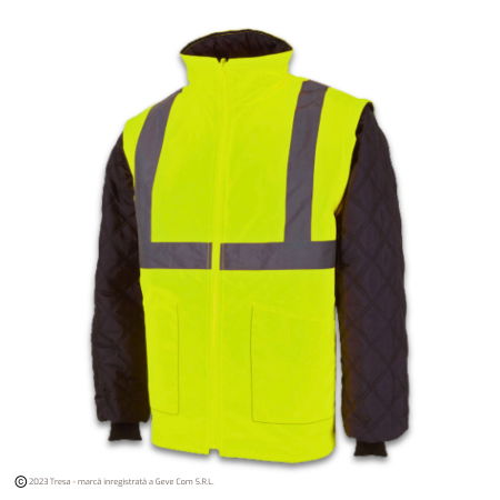 Jachete reflectorizante (HI-VIS) - BRIGHTON / LIVERPOOL, Jachetă HI-VIS de iarnă, 2 in 1, din poliester Oxford și PU, căptușeală termică