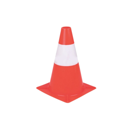 DETECTIE SI SEMNALIZARE - Con de semnalizare alb/portocaliu din polietilenă rezistentă, înălțime 30 cm