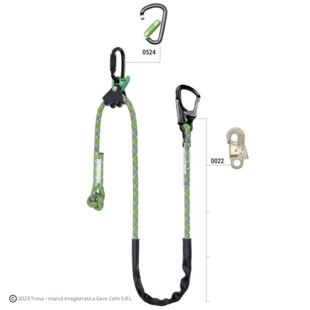 Centuri și hamuri  - FAST CONFIGURAT, Mijloc de pozitionare L=2m, 2 carabine INCLUSE 0022+0524