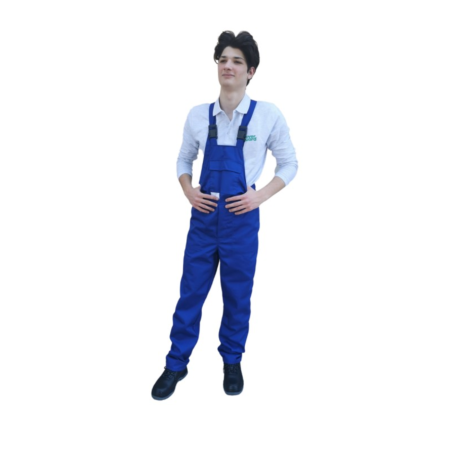 Pantaloni cu pieptar - COVERGUARD FLAME, Pantaloni de sudură cu pieptar, ignifugi, din bumbac, 350 g/mp