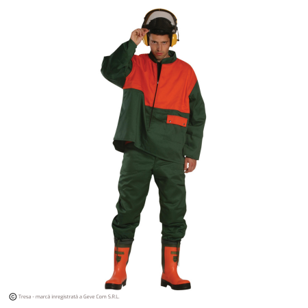 Pantaloni cu pieptar - DENDRO, Pantaloni cu pieptar pentru protecție la tăieturi, din poliester și bumbac, căptușeală din fibre aramidice