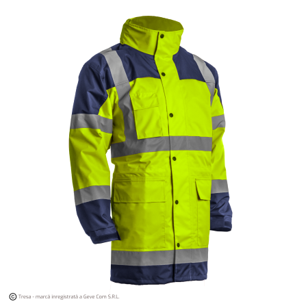 Îmbrăcăminte REFLECTORIZANTĂ (HI-VIS) - HYDRA, Jachetă de ploaie HI-VIS din poliester Oxford 300D, cu căptușeală din plasă 75 g/mp