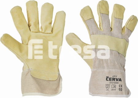 PROTECȚIA MÂINILOR - JAY, Manusi combinate din piele de porc si tesatura de bumbac