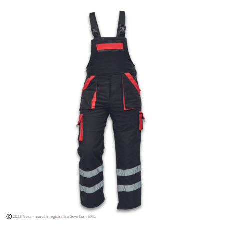 Pantaloni cu pieptar - MAX WINTER RFLX, Pantaloni de iarnă cu pieptar din bumbac 260 g/mp, elemente HI-VIS, căptușeală termică