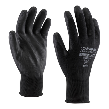 Mănuși Textile Imersate - SCARAB-ECO, Manusi de protectie din poliester, imersate in poliuretan