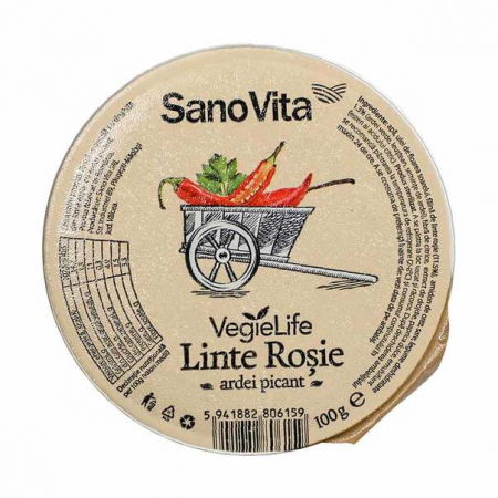 Superalimente - PASTA VEGETALA LINTE ROSIE SI ARDEI PICANT 100 G