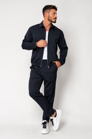 BARBATI - Set Caruso Jacheta cu fermoar si pantalon lung Navy New
