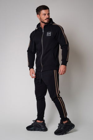 BARBATI - Set Cool Rock hanorac cu fermoar si pantalon conic New Black