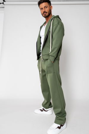 BARBATI - Set Loren Jacheta cu fermoar si Pantalon lung Kaki