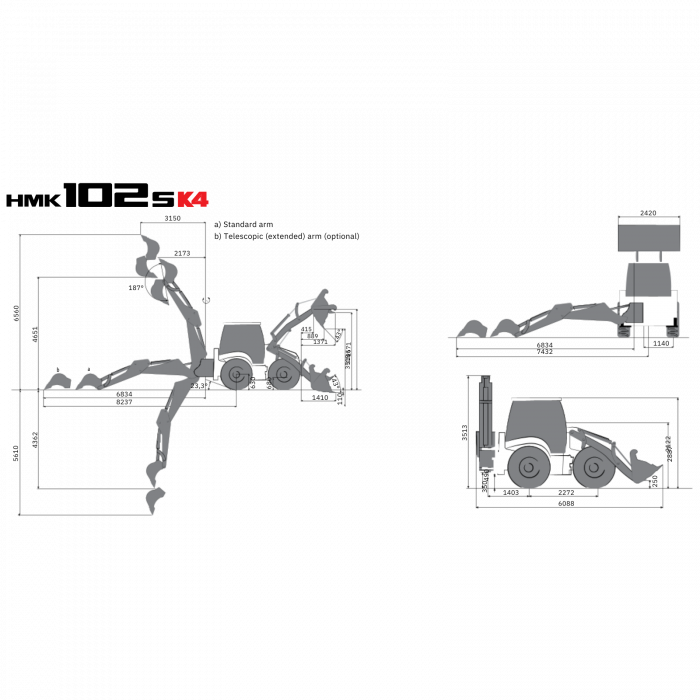 Buldoexcavator Hidromek HMK 102 S Alpha – 100 CP, cupă 1.1 m³, cabină confort cu A/C [2]