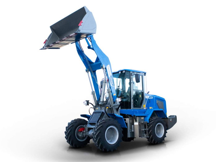 LD23 Cab – Încărcător frontal articulat 4×4, motor 75 CP, cabină climatizată, 2300 kg sarcină, cupă 2050 mm [8]