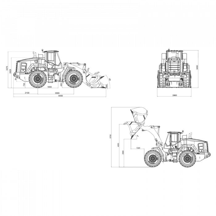 Hidromek HMK 635 WL – Încărcător frontal articulat 4×4, motor Mercedes 282 CP, cupă 3.5 m³, transmisie automată [4]