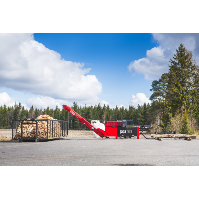 Japa 395 E – linie tăiere-despicare electrică cu motor 10 kW și pană 12,5 tone [18]