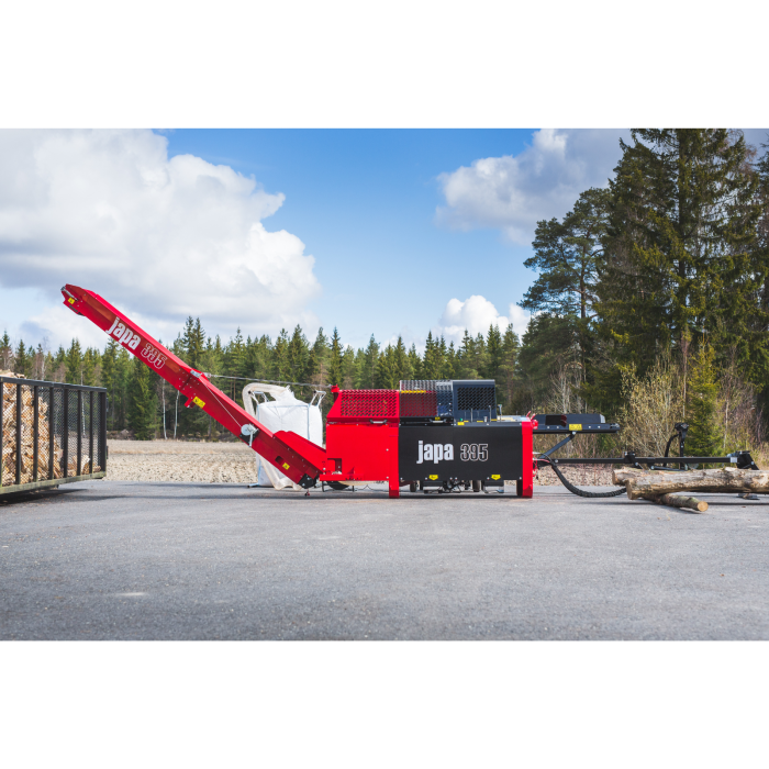 Japa 395 E – linie tăiere-despicare electrică cu motor 10 kW și pană 12,5 tone [20]