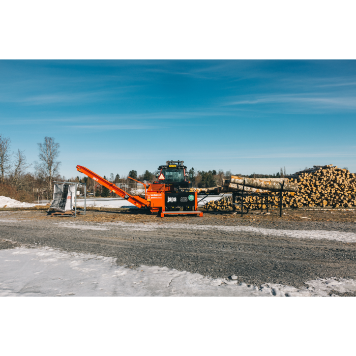 Japa 405 TR – Linie profesională la cardan tractor 10 kW pentru tăiere & despicare (12,5 tone), buștean 40 cm diametru [25]