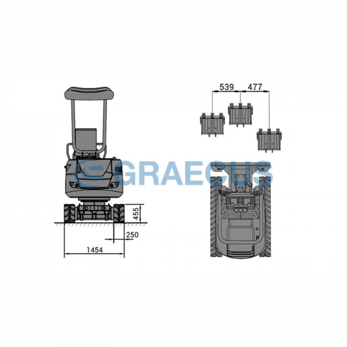 EB24-PRO – Miniexcavator 2.4 T cu Braț Lateral, Motor Kubota 19 CP, Cupă 400 mm [4]