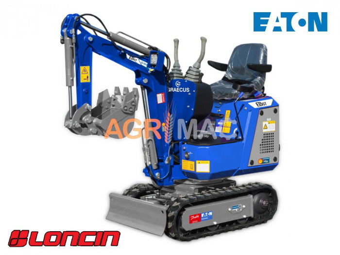 Miniexcavator EB07-BOOM – 700 kg, 70 cm, Motor Loncin 10 CP, Linie Hidraulică Ciocan, Cupă 400 mm [2]