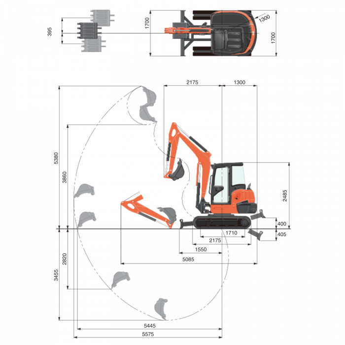 Miniexcavator Kubota KX042-4α – 40.4 CP, 4T, diesel compact [6]