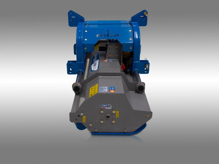 Tocator de vegetatie pentru tractor reversibil, 180 cm, conectare cardan PTO, deplasare laterala hidraulica, Graecus 2HΒΚ180 [12]