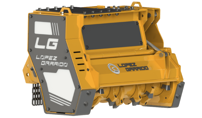 Forest mulcher/shredder Lopez Garrido TKF1000 for 5–13 t excavators [1]