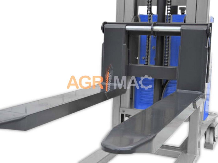 Transpalet semi-electric WFE10S cu baterie 12V 120Ah și catarg Duplex 3000 mm [4]