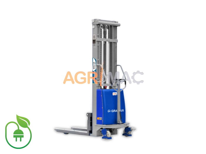 Transpalet semi-electric WFE10S cu baterie 12V 120Ah și catarg Duplex 3000 mm [2]