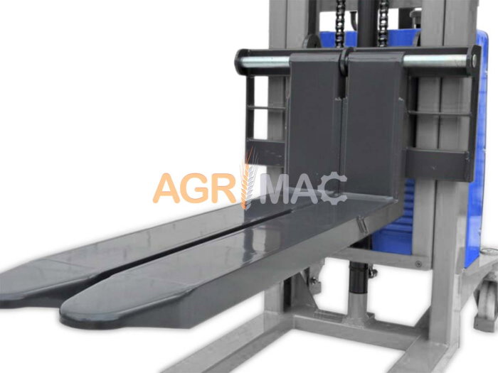 Transpalet semi-electric WFE10S cu baterie 12V 120Ah și catarg Duplex 3000 mm [5]