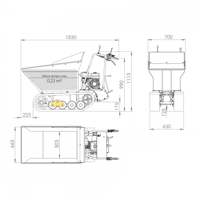 Dumper Colmac Tucano 550HD – 500kg, motor Honda, basculare hidraulică [5]