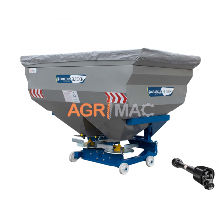 Distribuitoare de ingrasaminte - Distribuitor îngrășăminte cu 2 discuri și sărăriță hidraulică 2L1500H – 1500L, 18-20m