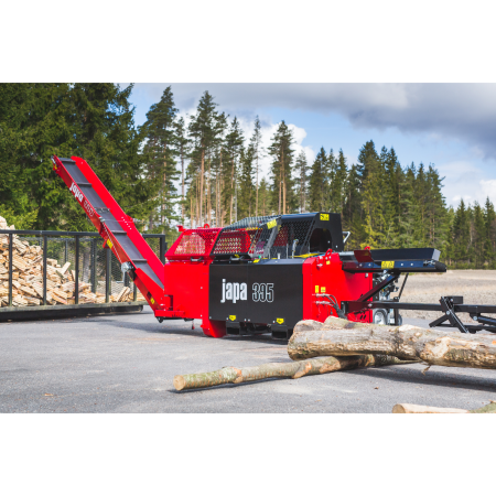 Japa 395 TR – Procesator lemne PTO tractor cu despicare 12,5 t și bandă 4,4 m, control hidraulic [18]