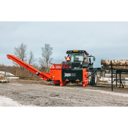 Japa 395 E – linie tăiere-despicare electrică cu motor 10 kW și pană 12,5 tone [7]