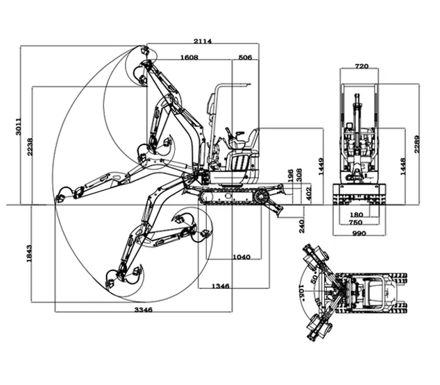 RIPPA R13 PRO – Miniexcavator profesional 1,3 tone cu motor Kubota [9]
