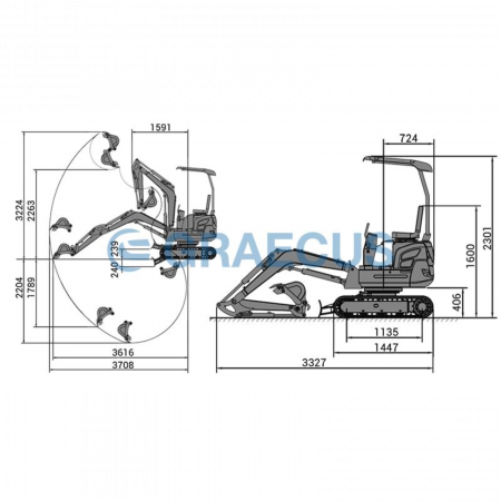 EB16-ADVANCED – Miniexcavator 1.6 T, Motor Kubota, Control Lateral, Cupă 400 mm [2]
