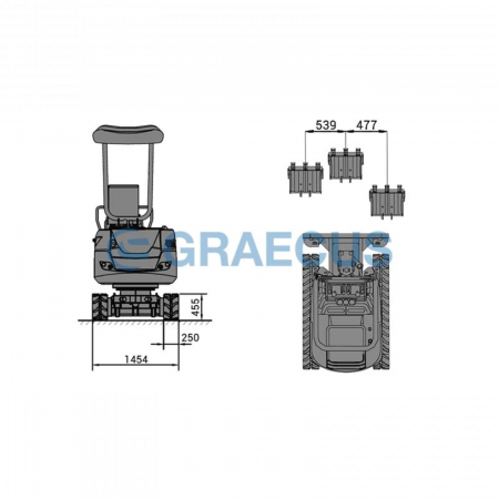 EB24-PRO – Miniexcavator 2.4 T cu Braț Lateral, Motor Kubota 19 CP, Cupă 400 mm [3]