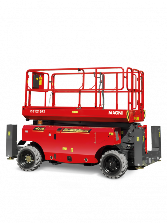 Transport si manipulare - Nacelă foarfecă Magni DS1218RT – 12 metri diesel, teren accidentat, 454 kg | Uneltisimo.ro