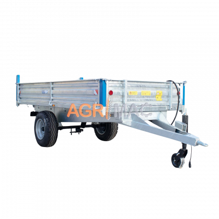 Transport si manipulare - Remorcă agricolă MT5000-H – 5000 kg, basculare hidraulică, frâne ADR