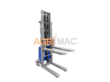 Transport si manipulare - Transpalet semi-electric WFE10S cu baterie 12V 120Ah și catarg Duplex 3000 mm